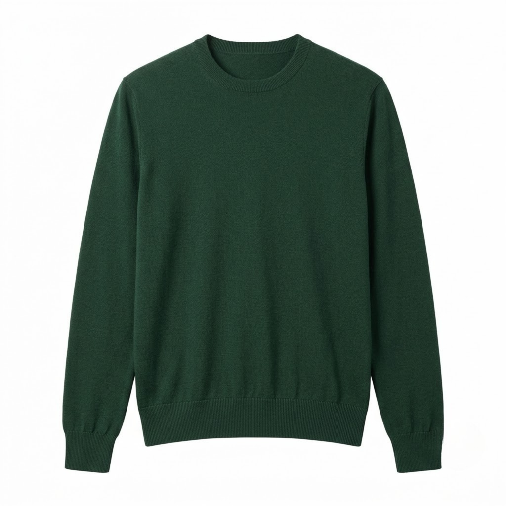 Premium Merino Wool Sweater - Deep Forest Green