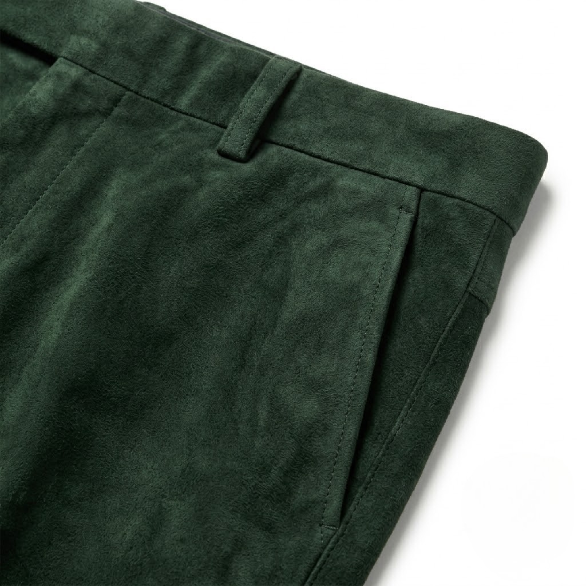 Suede Trouser - Dark Forest Green