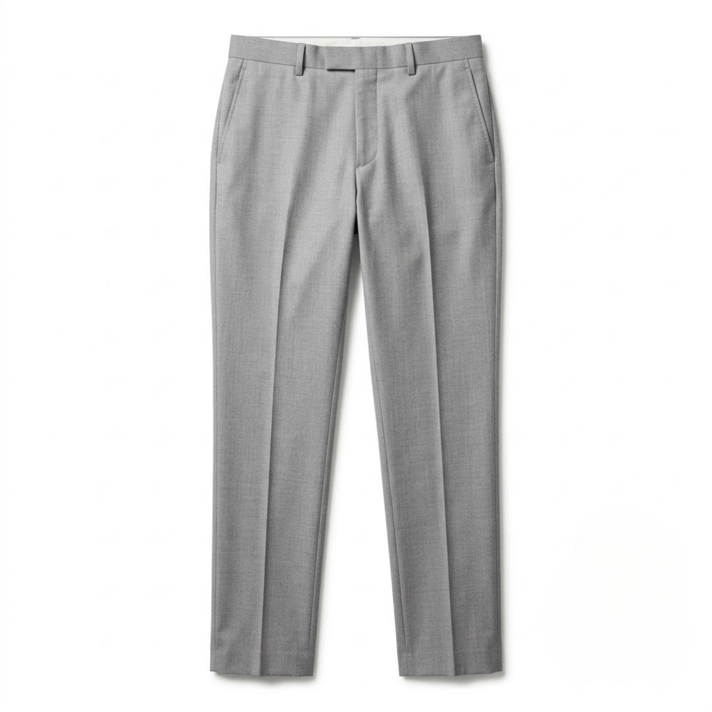 Premium Wool Dress Trouser - Light Grey