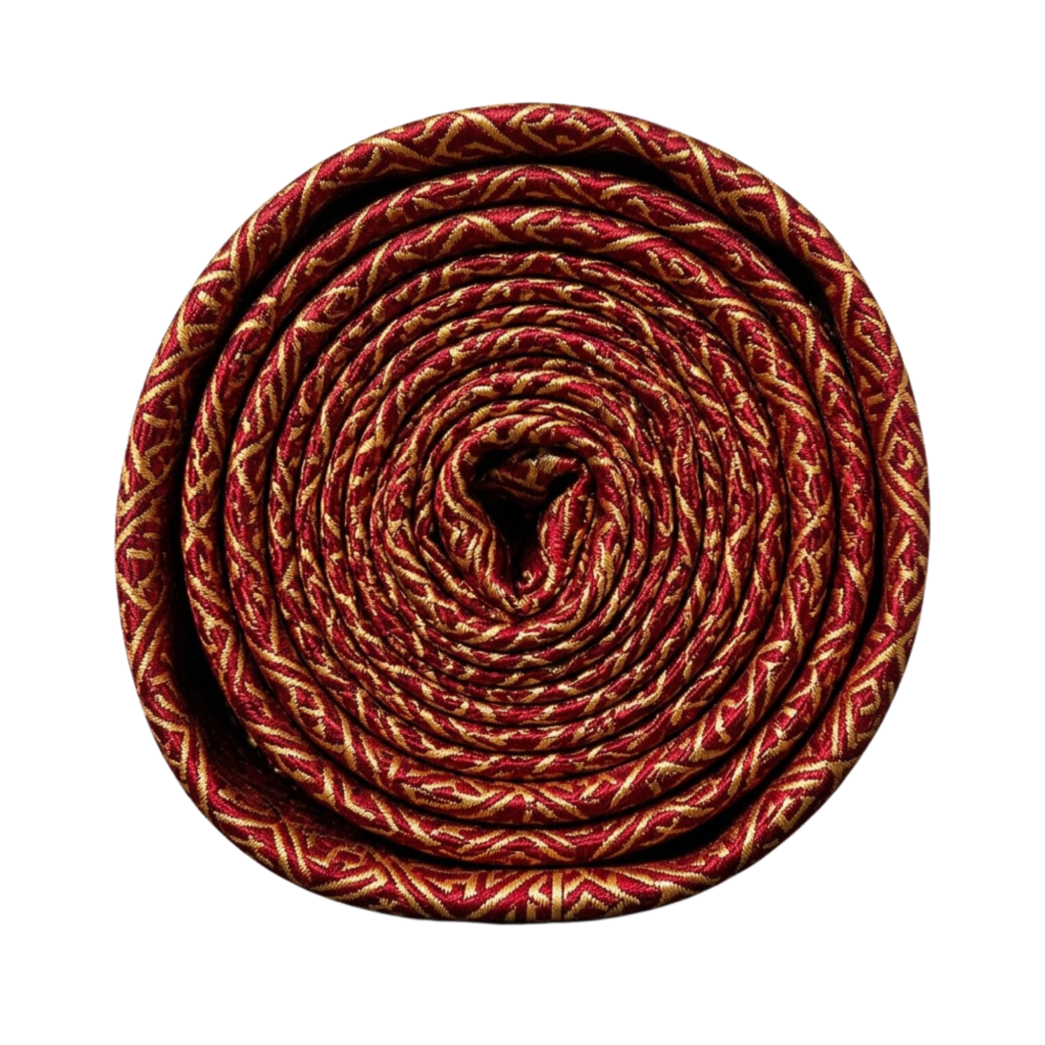 Silk Tie - Red & Gold Jacquard