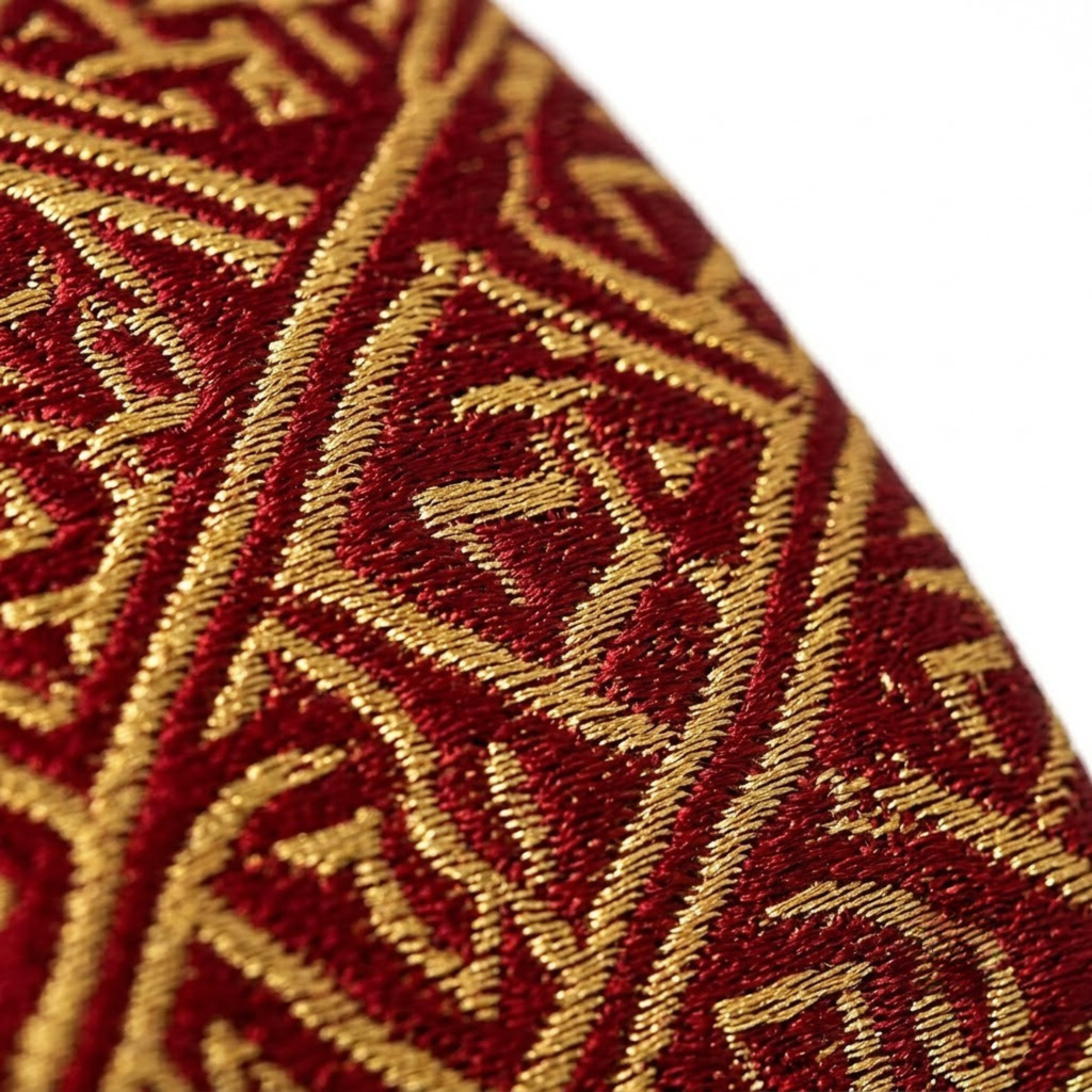 Silk Tie - Red & Gold Jacquard