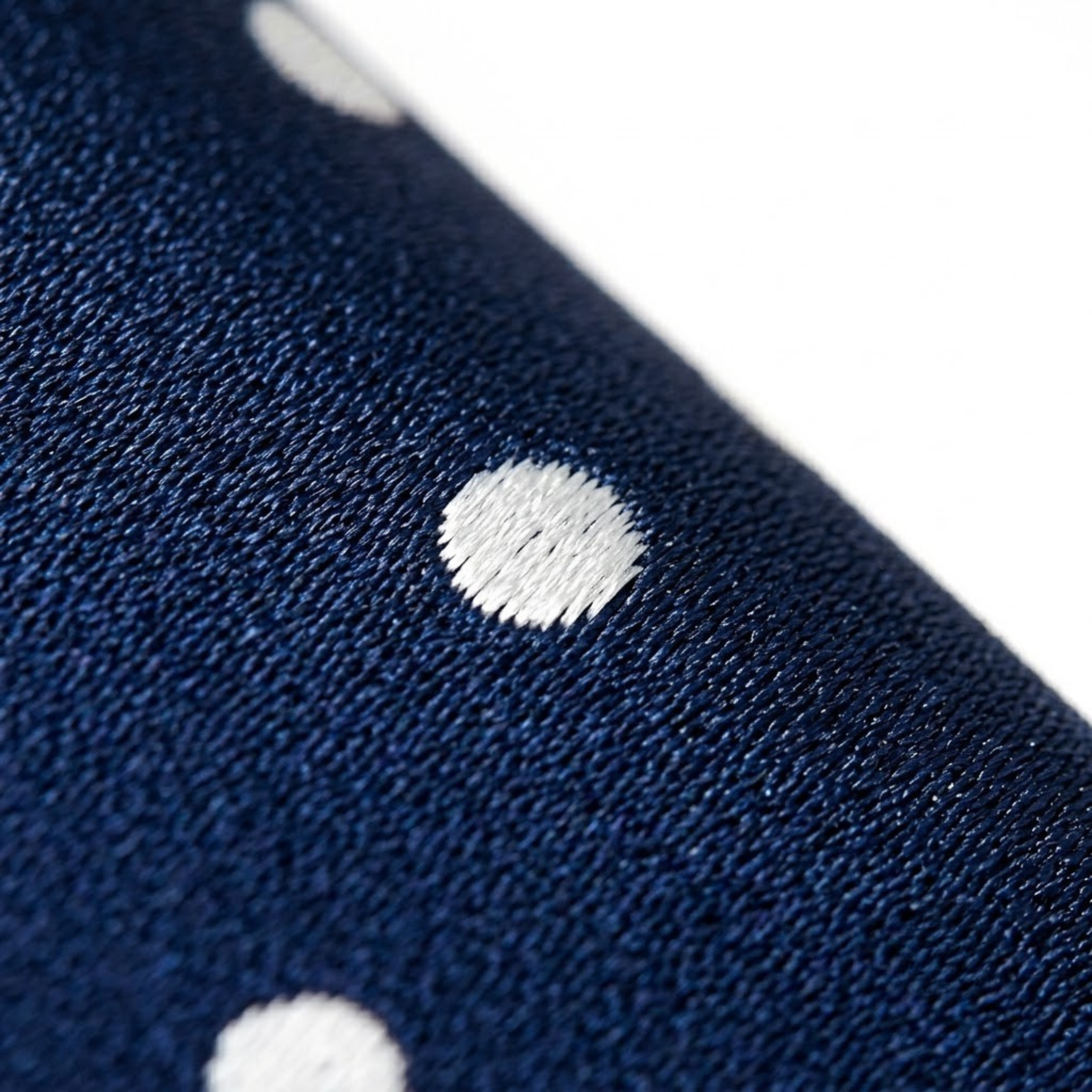 Premium Silk Tie - Navy & White Polka Dot