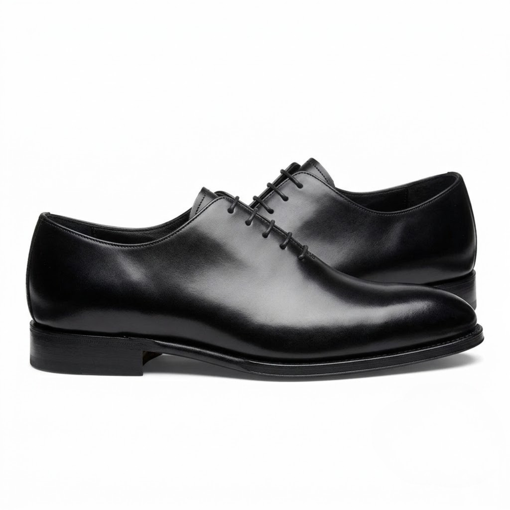 Premium Leather Wholecut Oxford Shoe - Classic Black