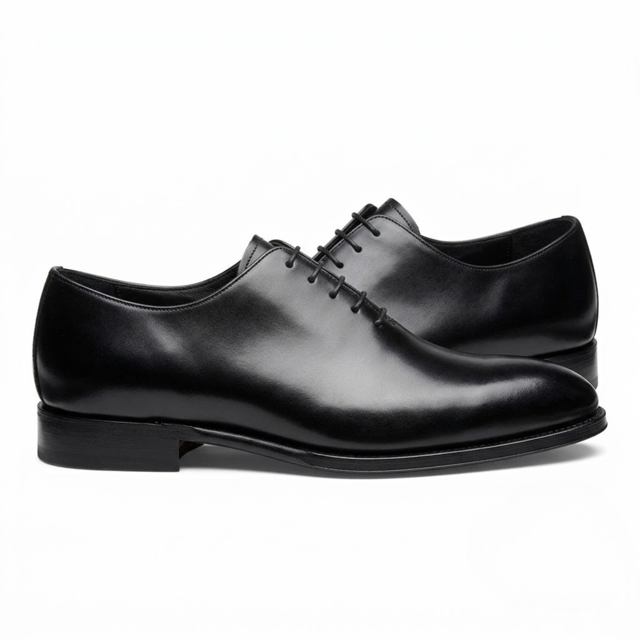 Premium Leather Wholecut Oxford Shoe - Classic Black