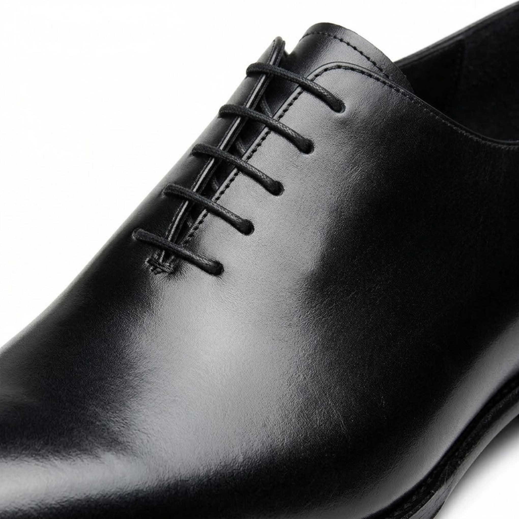 Premium Leather Wholecut Oxford Shoe - Classic Black