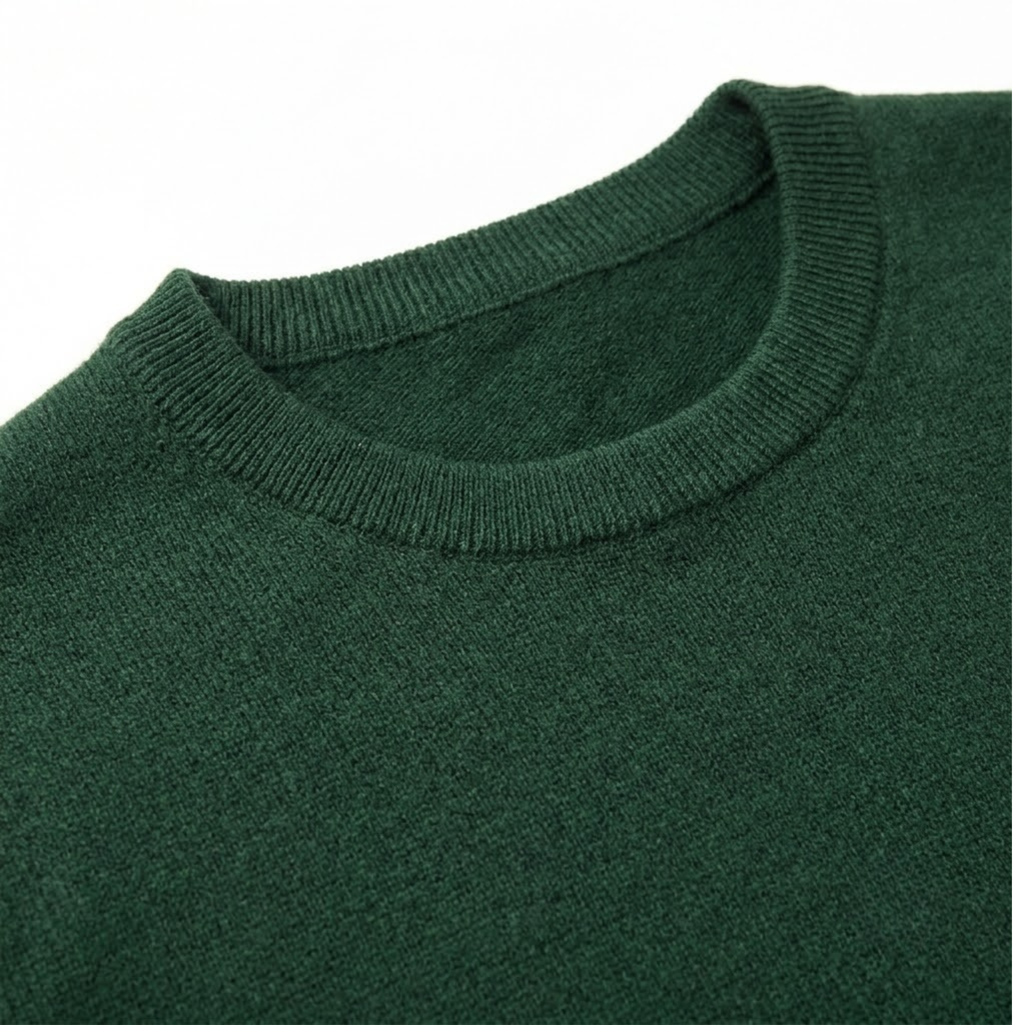 Premium Merino Wool Sweater - Deep Forest Green