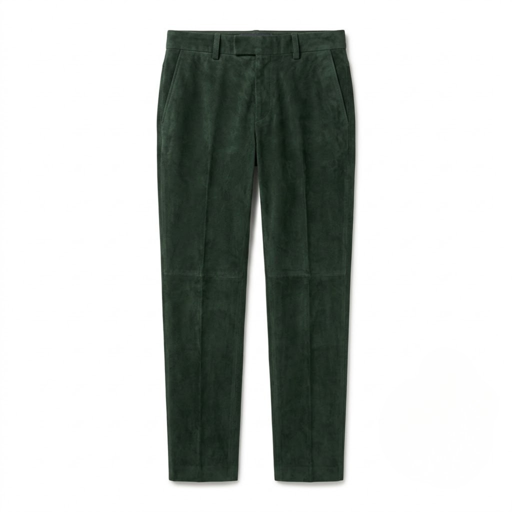 Suede Trouser - Dark Forest Green
